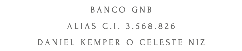 Banco GNB, alias C.I. 3.568.826, Daniel Kemper o Celeste Niz